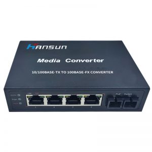 4RJ45 100M Dual-fiber media converter