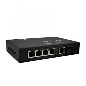 4RJ45 10/100/1000M Dual-fiber Media Converter