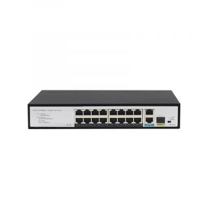 16 Ports 10/100Mbps PoE Switch with 2 Gigabit RJ45 and 1 SFP  HX316EP-2G1SFP