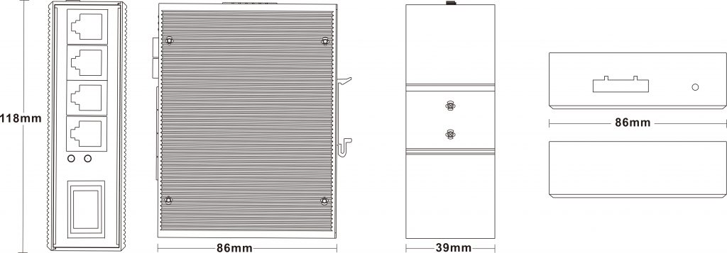 4-Port 10/100Base-TX to 100Base-FX Industrial Ethernet Switch - Industrial Ethernet Switches - 2