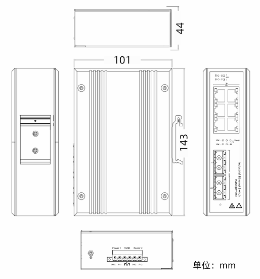 6-port 10/100BASE-TX+2-port 100Base-FX Web-managed Industrial Switch - Managed Industrial Switches - 2