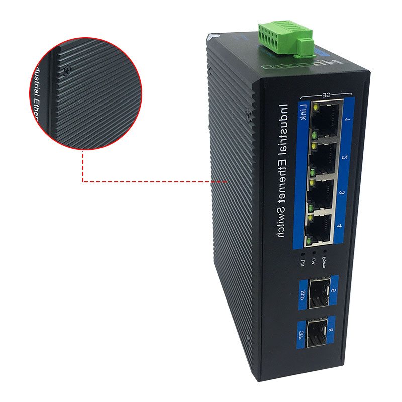 4port 10/100/1000BASETX+2port 1000BaseFX Industrial Switch