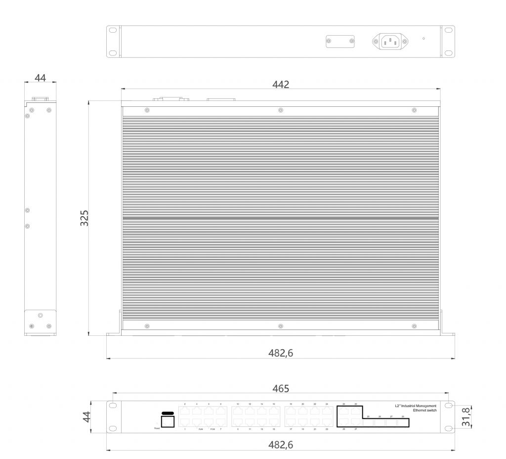 24-port 10/100/1000BASE-TX+4G combo Managed Industrial Switch - Managed Industrial Switches - 2