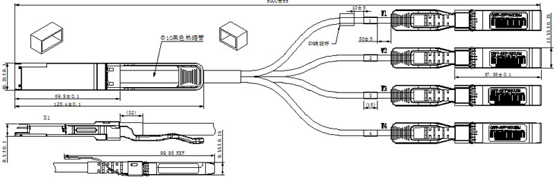 100G QSFP28 TO 4SFP28 DIRECT ATTACH CABLE - DAC (Direct Attach Cable) - 2