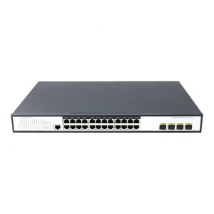 24 Ports 10/100/1000Mbps Managed PoE Switch with 4 Ports 2.5G SFP+ HX324GPM–425SFP+-L2