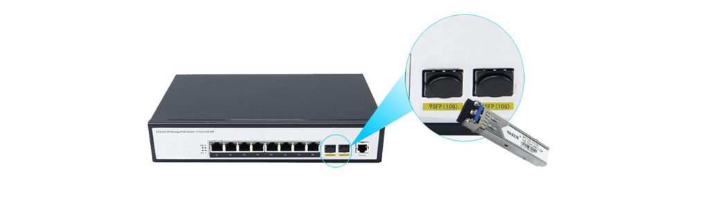 8 Ports 10/100/1000Mbps Managed PoE Switch with 2 Gigabit SFP HX308GPM-2SFP - Managed Gigabit PoE Switch - 12