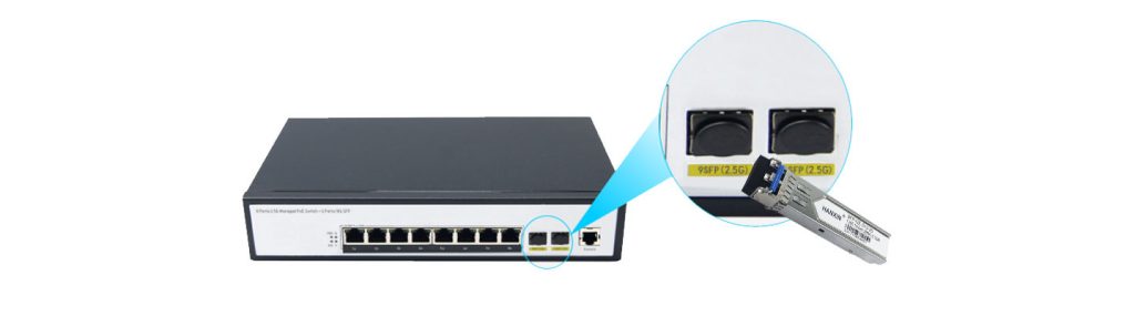 8 Ports 10/100/1000Mbps Managed PoE Switch with 2 Ports 2.5G  SFP+ HX308GPM-225SFP+ - Managed Gigabit PoE Switch with 2.5G SFP+ Uplink - 12