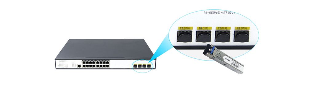 16 Ports 10/100/1000Mbps Managed PoE Switch with 4 Ports 10G SFP+ HX316GPM--4SFP+ - Managed Gigabit PoE Switch With 10G SFP+ Uplink - 12
